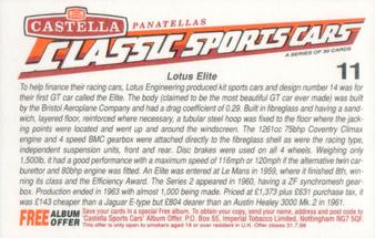 1994 Castella Classic Sports Cars #11 Lotus Elite Back