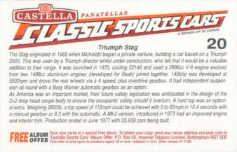 1994 Castella Classic Sports Cars #20 Triumph Stag Back