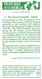 1984 Brooke Bond Features of the World #5 Giza Pyramids Back