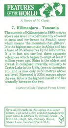 1984 Brooke Bond Features of the World #7 Kilimanjaro - Tanzania Back