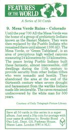 1984 Brooke Bond Features of the World #9 Mesa Verde Ruins - Colorado Back