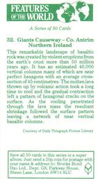1984 Brooke Bond Features of the World #32 Giants Causeway - Co. Antrim Northern Ireland Back