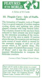 1984 Brooke Bond Features of the World #33 Fingals Cave - Isle of Staffa. Scotland Back