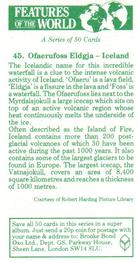 1984 Brooke Bond Features of the World #45 Ofaerufoss Eldgja - Iceland Back