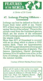 1984 Brooke Bond Features of the World #47 Icebergs Floating Offshore - Greenland Back
