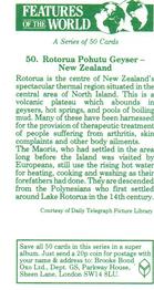 1984 Brooke Bond Features of the World #50 Rotorua Pohutu Geyser - New Zealand Back