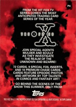 1995 Topps The X-Files Season One - Promos #P4 Fetal Position Back
