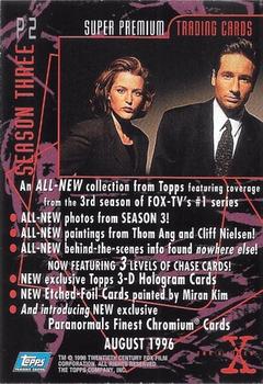 1996 Topps The X-Files Season Three - Promos #P2 P2 Back