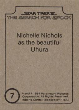 1984 FTCC Star Trek III: The Search for Spock #7 Nichelle Nichols as the beautiful Uhura Back