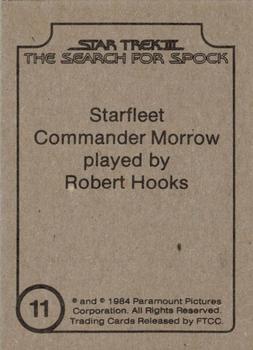 1984 FTCC Star Trek III: The Search for Spock #11 Starfleet Commander Morrow played by Robert Hooks Back