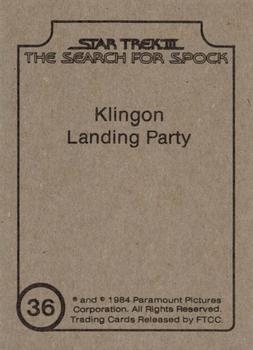 1984 FTCC Star Trek III: The Search for Spock #36 Klingon Landing Party Back