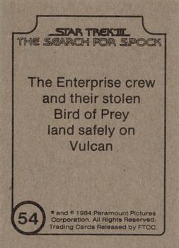 1984 FTCC Star Trek III: The Search for Spock #54 The Enterprise crew and their stolen Bird of Prey land safel Back