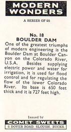 1961 Comet Sweets Modern Wonders #18 Boulder Dam Back