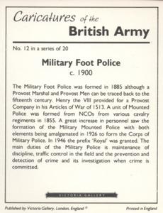 1994 Victoria Gallery Caricatures of the British Army 1st Series #12 Military Foot Police Back
