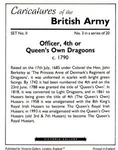 1994 Victoria Gallery Caricatures of the British Army 2nd Series #3 Officer 4th or Queen's Own Dragoons Back