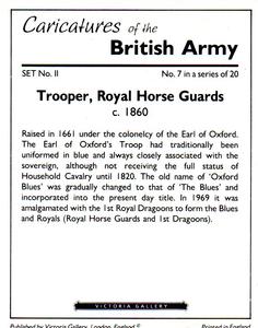 1994 Victoria Gallery Caricatures of the British Army 2nd Series #7 Trooper Royal Horse Guards Back