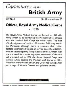 1994 Victoria Gallery Caricatures of the British Army 2nd Series #18 Officer Royal Army Medical Corps Back