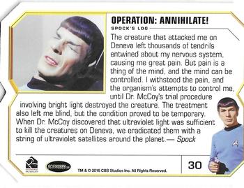 2016 Rittenhouse Star Trek The Original Series 50th Anniversary #30 Operation -- Annihilate! Back