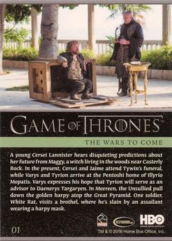 2016 Rittenhouse Game of Thrones Season 5 #1 The Wars to Come Back
