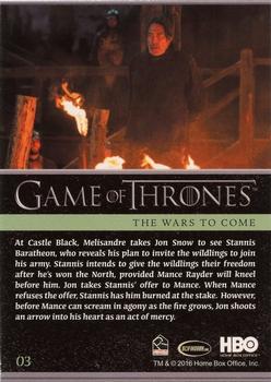 2016 Rittenhouse Game of Thrones Season 5 #3 The Wars to Come Back