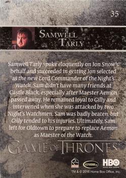 2016 Rittenhouse Game of Thrones Season 5 #35 Samwell Tarly Back