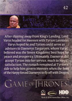 2016 Rittenhouse Game of Thrones Season 5 #42 Lord Varys Back
