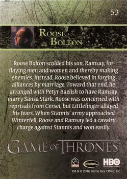 2016 Rittenhouse Game of Thrones Season 5 #53 Roose Bolton Back