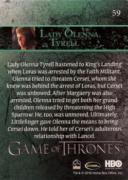 2016 Rittenhouse Game of Thrones Season 5 #59 Lady Olenna Tyrell Back