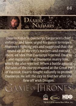 2016 Rittenhouse Game of Thrones Season 5 #64 Daario Naharis Back