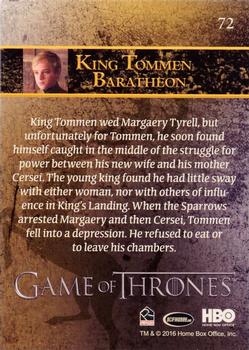 2016 Rittenhouse Game of Thrones Season 5 #72 King Tommen Baratheon Back