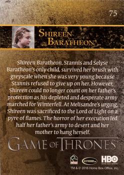 2016 Rittenhouse Game of Thrones Season 5 #75 Shireen Baratheon Back