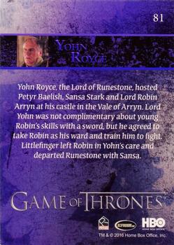 2016 Rittenhouse Game of Thrones Season 5 #81 Yohn Royce Back