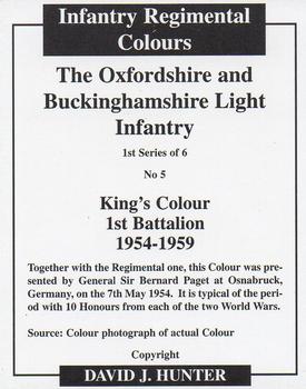 2007 Regimental Colours : The Oxfordshire and Buckinghamshire Light Infantry 1st Series #5 King's Colour 1st Battalion 1954-1959 Back