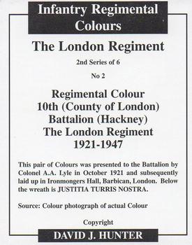2008 Regimental Colours : The London Regiment 2nd Series #2 Regimental Colour 10th Battalion 1921-1947 Back