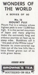 1967 Browne's Tea Wonders of the World #16 Mount Fuji Back