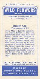 1959 Brooke Bond Wild Flowers Series 2 - Brooke Bond Wild Flowers Series 2 (With Issued By) #10 Yellow Flag Back