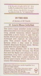 1986 Brooke Bond Incredible Creatures (Walton address without Dept IC) #17 Lion's Mane Jellyfish Back