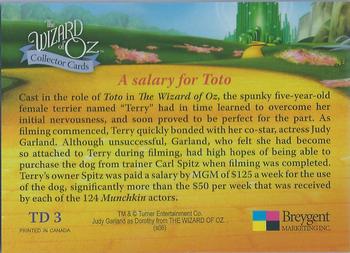 2006 Breygent The Wizard of Oz - Toto #TD 3 A salary for Toto Back