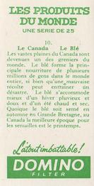 1961 Domino Les Produits Du Monde #10 Le Canada - Le Blé Back
