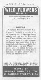 1973 Brooke Bond Wild Flowers Series 2 #4 Daffodil Back