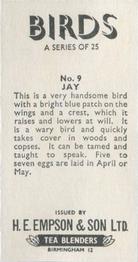 1962 Empson & Son Birds #9 Jay Back