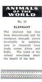 1954 Anonymous Animals of the World #17 Elephant Back