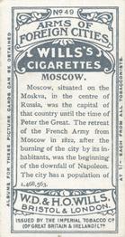 1912 Wills's Arms of Foreign Cities #49 Moscow Back