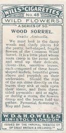 1923 Wills's Wild Flowers #48 Wood Sorrel Back