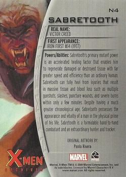 2009 Rittenhouse X-Men Archives - Nemesis #N4 Sabretooth Back