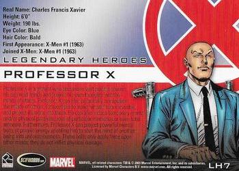 2009 Rittenhouse X-Men Archives - Legendary Heroes #LH7 Professor X Back