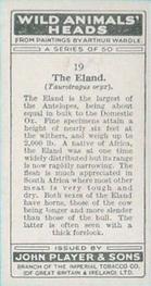1931 Player's Wild Animals' Heads #19 Eland Back