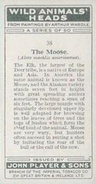 1931 Player's Wild Animals' Heads #38 Moose Back