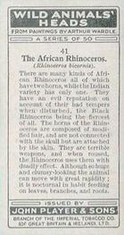 1931 Player's Wild Animals' Heads #41 African Rhinoceros Back