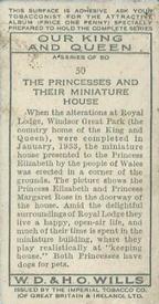 1937 Wills's Our King and Queen #50 The Princesses and their Miniature House Back